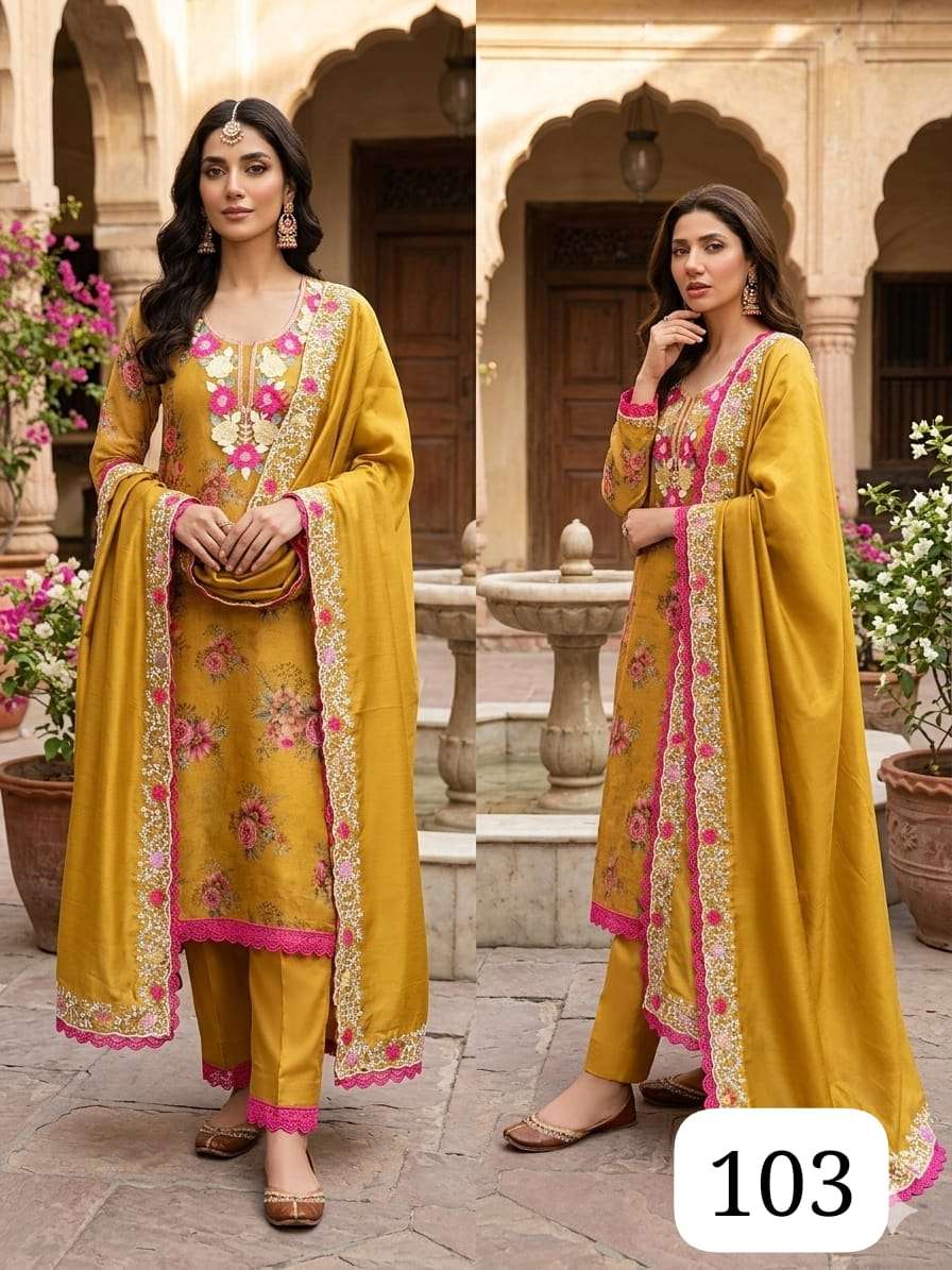 PURPLE CREATION NAZIA SANTOON INNER & BOTTOM FABRIC SUIT WHOLESALER SURAT BRAND